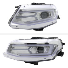Ronnin - Fits 2016-2018 Chevy Camaro Halogen Projector Headlights Switchback LED Sequential Turn Signal and DRL Pair | Chrome