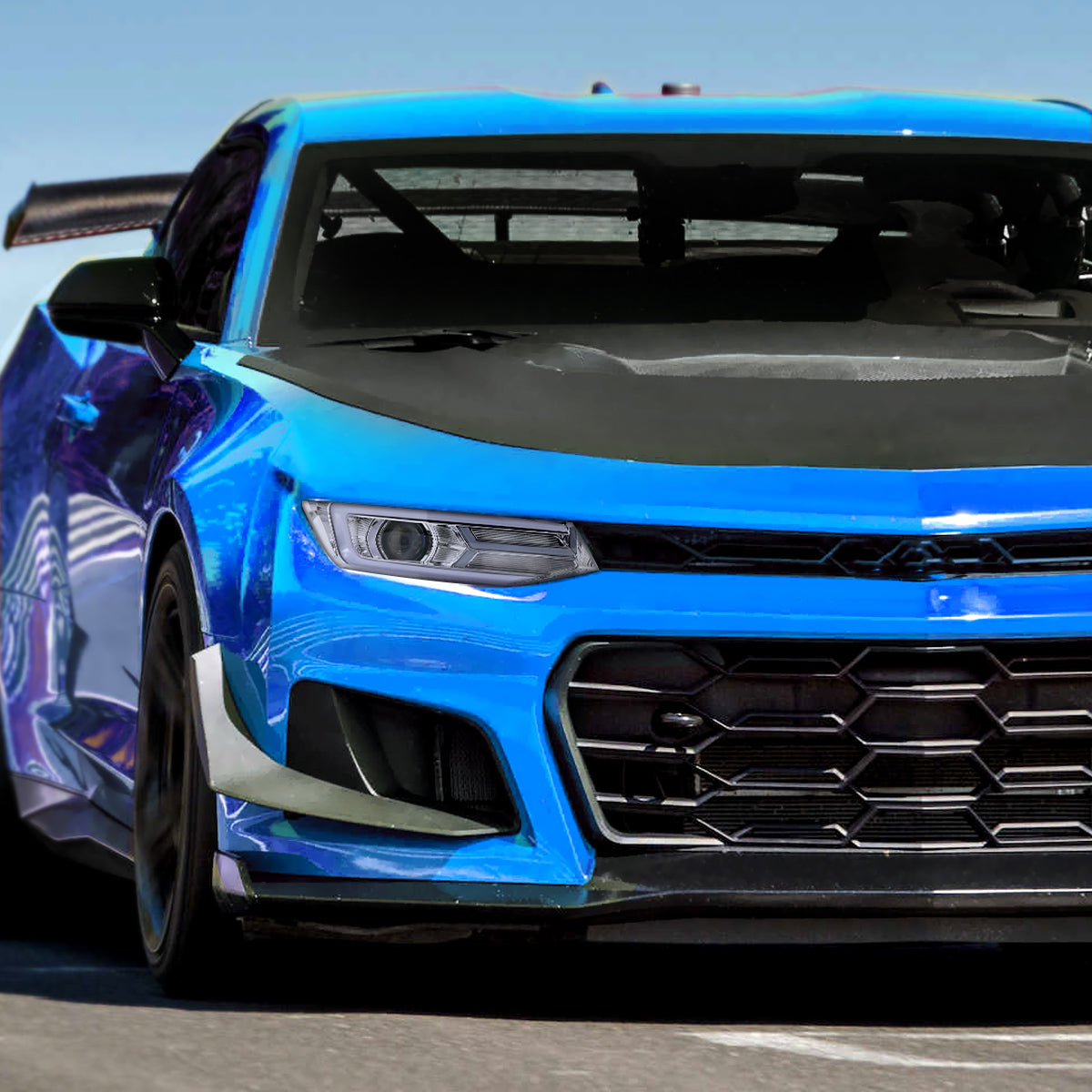 Ronnin - Se adapta a Chevy Camaro 2016-2018 Faros halógenos con proyector, señal de giro secuencial LED conmutador y DRL Par | Cromado