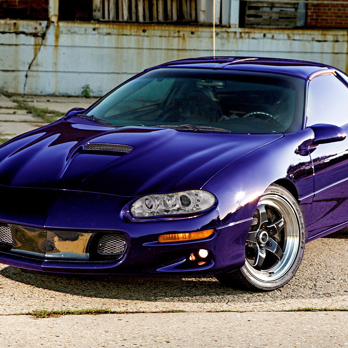 Ronnin - Fits 1998-2002 Chevy Camaro Upgrade Replacement LED Dual Halo Rims Projector Headlights Assembly Pair | Chrome