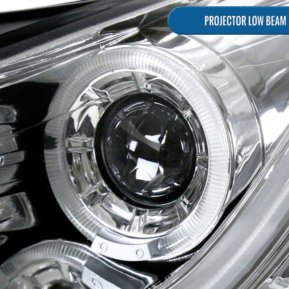 Ronnin - Se adapta a Chevrolet Cruze 2011-2016 Luces de circulación diurna LED de repuesto mejoradas, intermitentes, conjunto de faros con proyector (Par) | Cromo