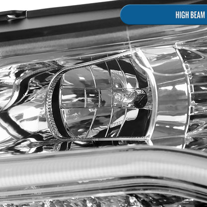 Ronnin - Se adapta a Chevrolet Cruze 2011-2016 Luces de circulación diurna LED de repuesto mejoradas, intermitentes, conjunto de faros con proyector (Par) | Cromo