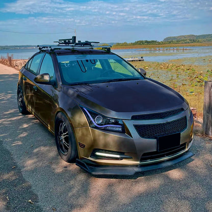 Ronnin - Se adapta a Chevrolet Cruze 2011-2016 Luces de circulación diurna LED de repuesto mejoradas Señales de giro Faros delanteros con proyector Ensamblaje Par | Negro Ahumado