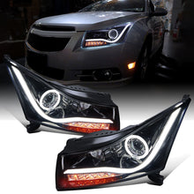 Ronnin - Fits 2011-2016 Chevrolet Cruze Upgraded Replacement LED Running Lights Turn Signals Projector Headlights Assembly Pair | Black Smoke