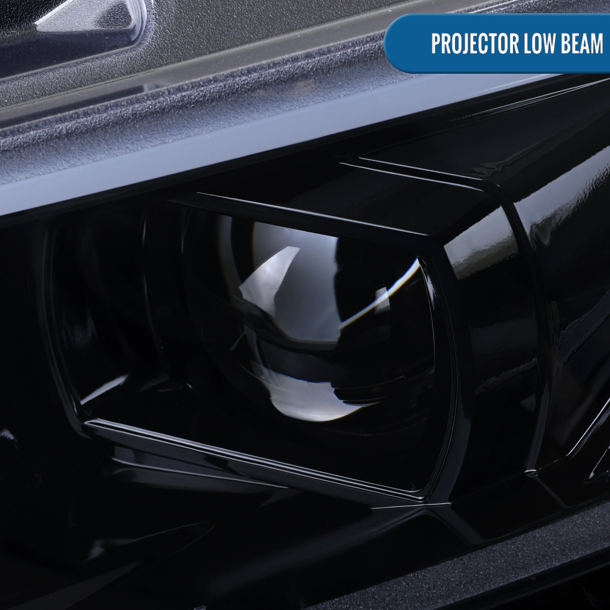 Ronnin - Compatible con Honda Civic 2016-2021 Faros Proyector con Cubiertas Cuadradas Halógenas Tubo LED DRL Intermitentes Secuenciales Ensamblaje Par | Negro Ahumado