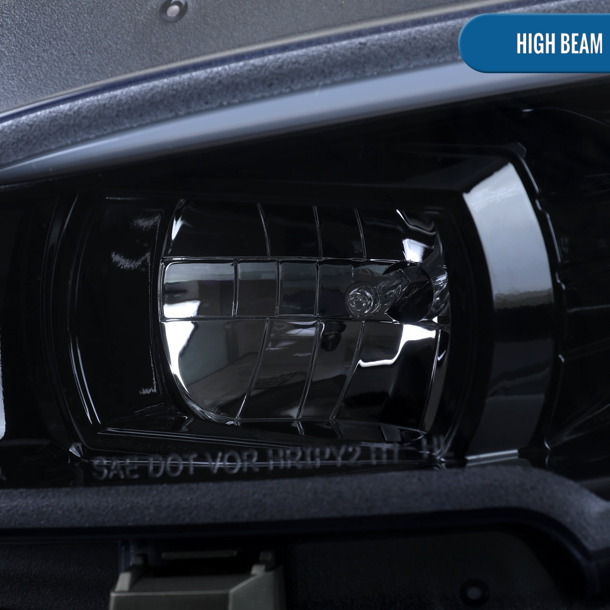 Ronnin - Compatible con Honda Civic 2016-2021 Faros Proyector con Cubiertas Cuadradas Halógenas Tubo LED DRL Intermitentes Secuenciales Ensamblaje Par | Negro Ahumado