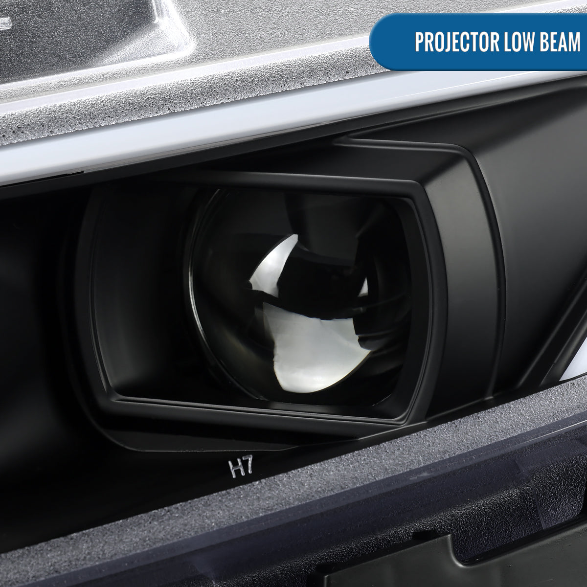 Ronnin - Se adapta a Honda Civic 2016-2021 Faros proyectores de cubierta cuadrada halógena Tubo LED DRL Intermitentes secuenciales Ensamblaje Par | Negro