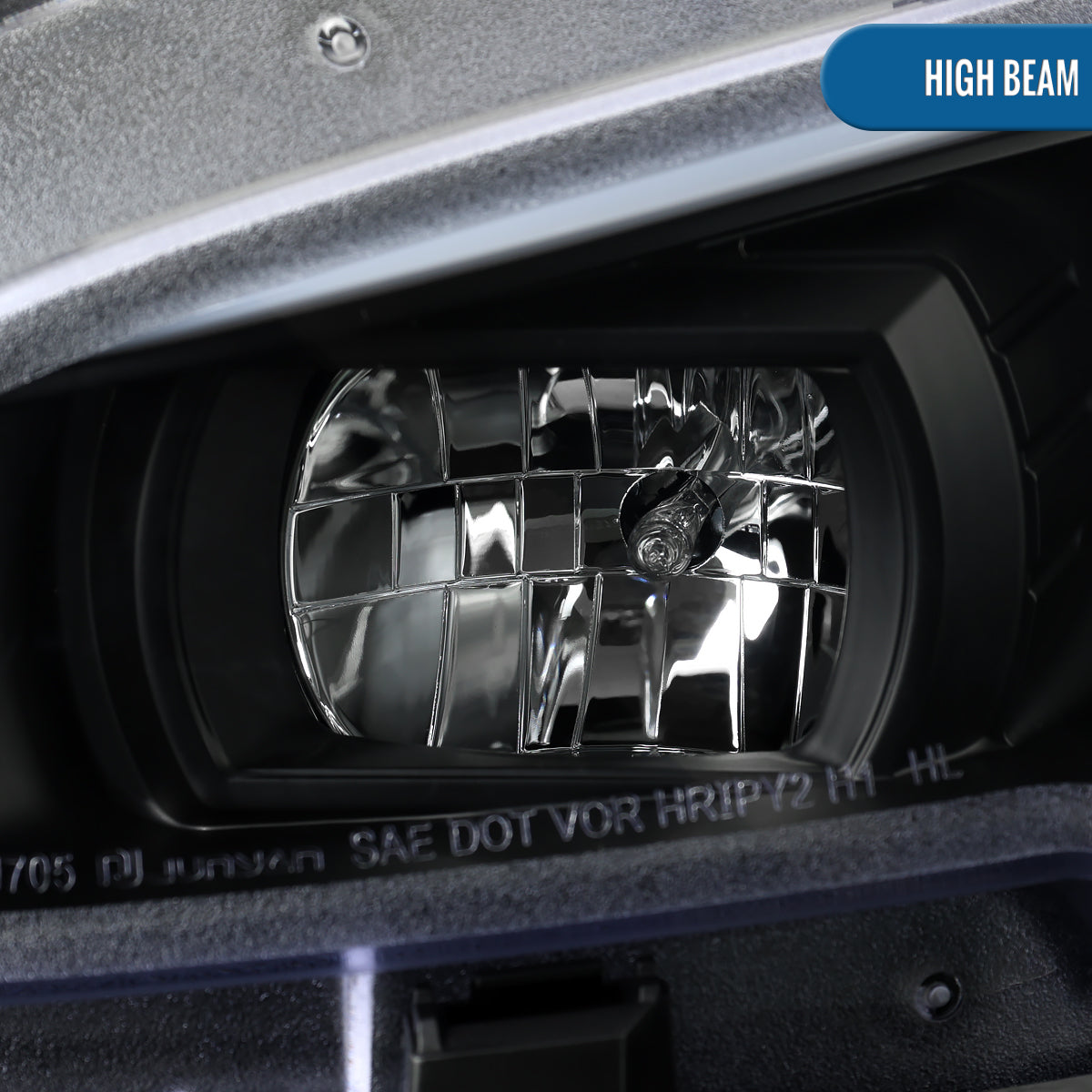 Ronnin - Se adapta a Honda Civic 2016-2021 Faros proyectores de cubierta cuadrada halógena Tubo LED DRL Intermitentes secuenciales Ensamblaje Par | Negro