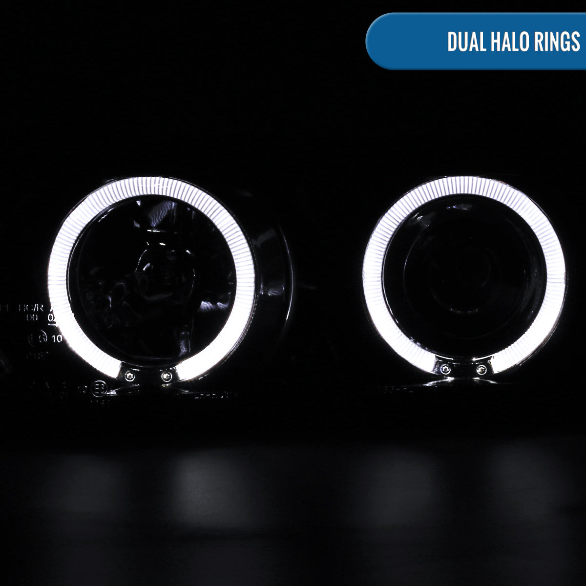 Ronnin - Fits 1992-1998 BMW E36 3-Series 318i 325i 328i LED Dual Rims Headlights Assembly Pair | Black Smoke