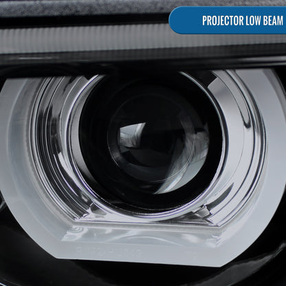 Ronnin - Fits 1995-2001 BMW E38 7-Series 740i 740iL Upgrade Projector Halogen Headlights Assembly Pair | Black Smoke