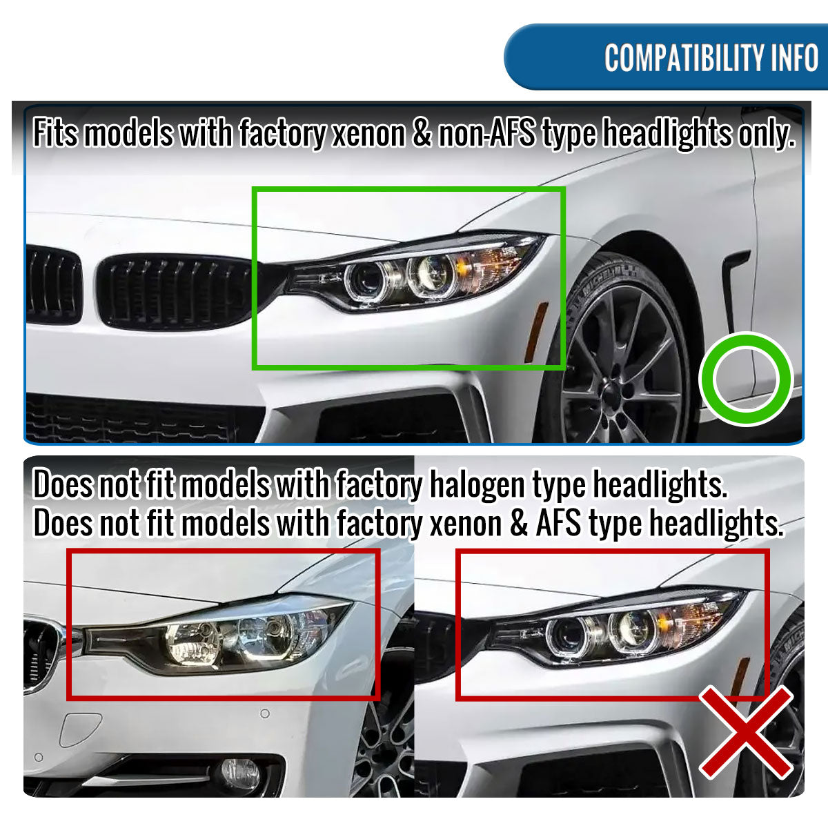 2012-2015 BMW F30 3 Series Sedan 328i 335i 320i DRL LED Tube Dual Projector Halogen Headlights Switchback Sequential Signal + Animated Startup Pair | Silver Eyelid Chrome
