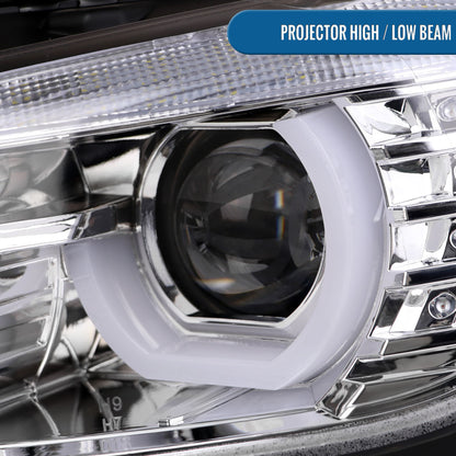 Ronnin -  Fits 2012-2015 BMW F30 3-Series Sedan 328i 335i 320i Xenon Non-AFS Upgraded U-Shaped LED Tube Projector Headlights Assembly Pair | Chrome