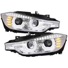 Ronnin -  Fits 2012-2015 BMW F30 3-Series Sedan 328i 335i 320i Xenon Non-AFS Upgraded U-Shaped LED Tube Projector Headlights Assembly Pair | Chrome