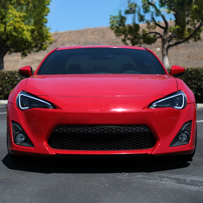 Ronnin - Compatible con Scion FR-S 2013-2016 Luces de circulación diurna LED mejoradas Tubo Proyector Halógeno Conjunto de faros delanteros Par | Negro brillante