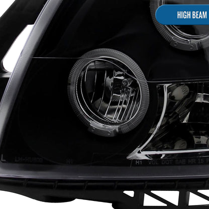 Ronnin - Compatible con Ford Fusion 2006-2009 Actualización Reemplazo Faros delanteros LED Proyector con doble halo | Negro Humo