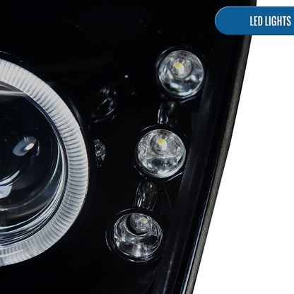Ronnin - Compatible con Ford Fusion 2006-2009 Actualización Reemplazo Faros delanteros LED Proyector con doble halo | Negro Humo
