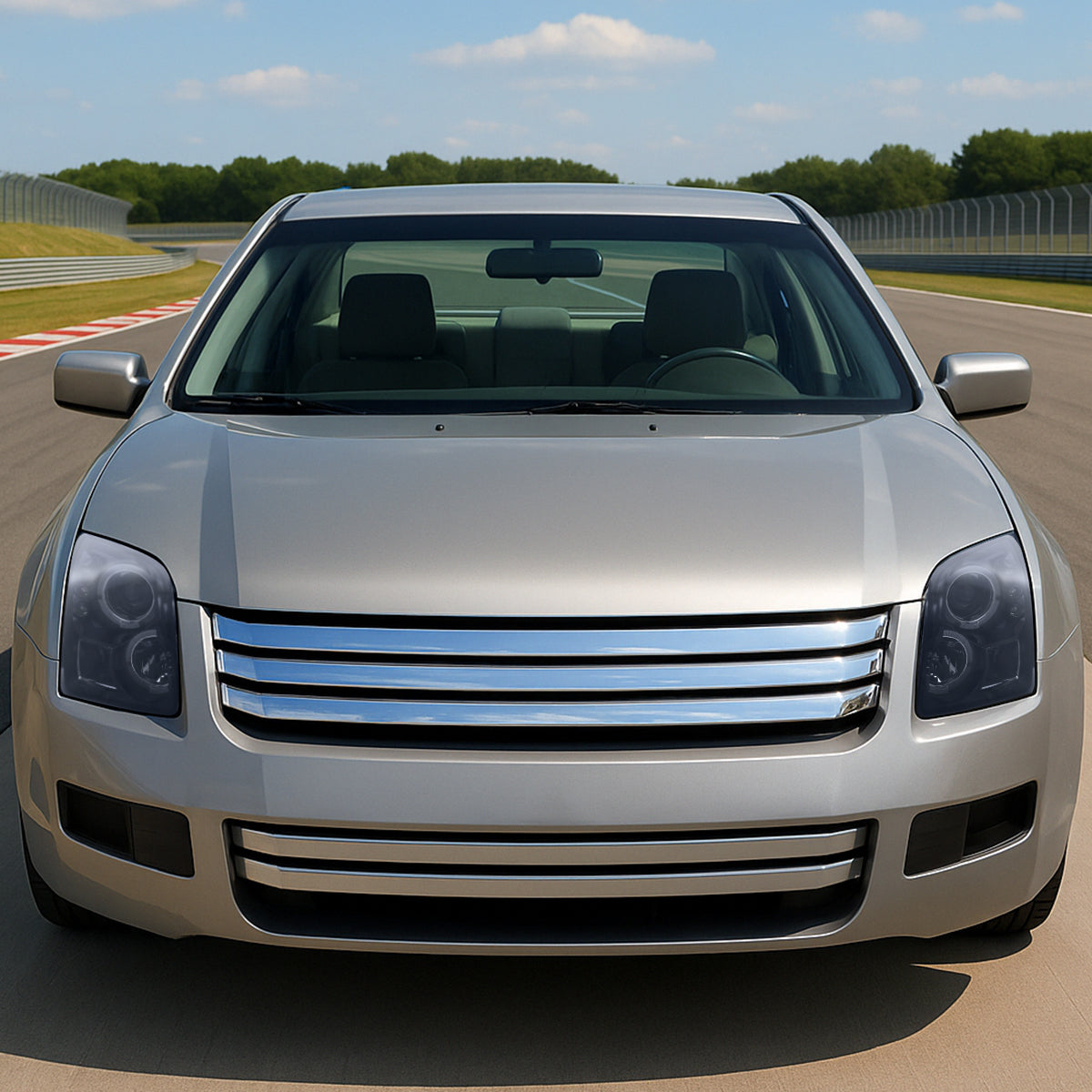Ronnin - Compatible con Ford Fusion 2006-2009 Actualización Reemplazo Faros delanteros LED Proyector con doble halo | Negro Humo