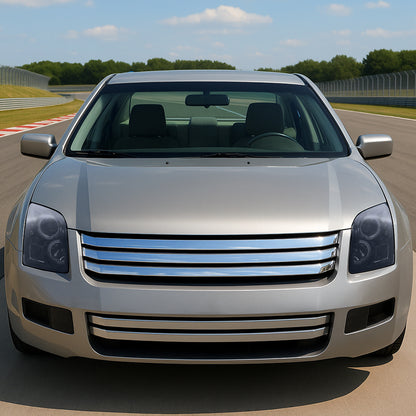 Ronnin - Compatible con Ford Fusion 2006-2009 Actualización Reemplazo Faros delanteros LED Proyector con doble halo | Negro Humo