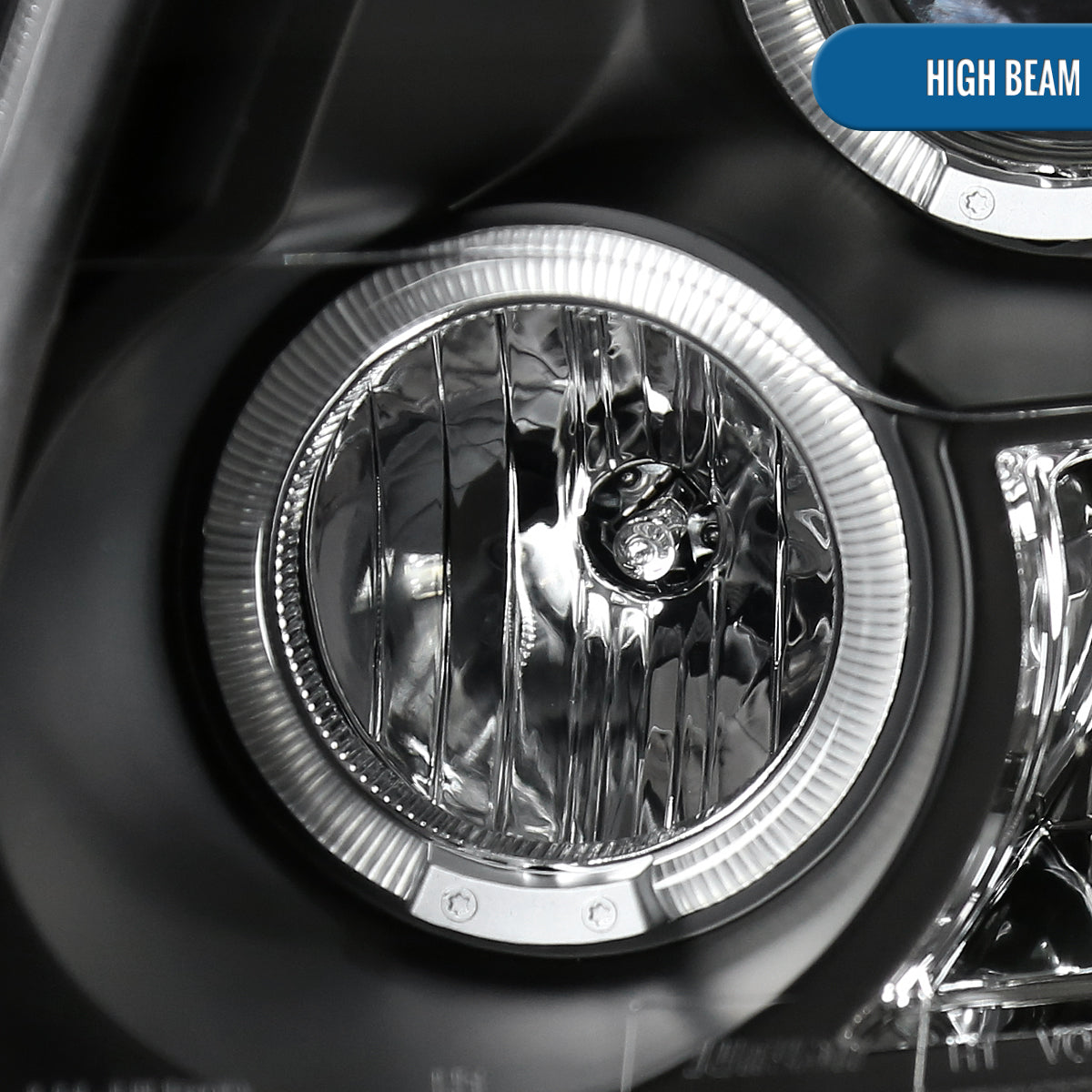 Ronnin - Compatible con Ford Fusion 2006-2009, par de faros delanteros con proyector LED de doble aro | Negro