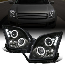 Ronnin - Fits 2006-2009 Ford Fusion Upgrade Replacement LED Dual Rims Projector Headlights Assembly Pair | Black