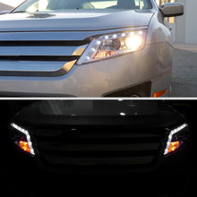 2010-2012 Ford Fusion Upgraded Replacement  LED Running Light Projector Headlights Assembly Pair | Chrome