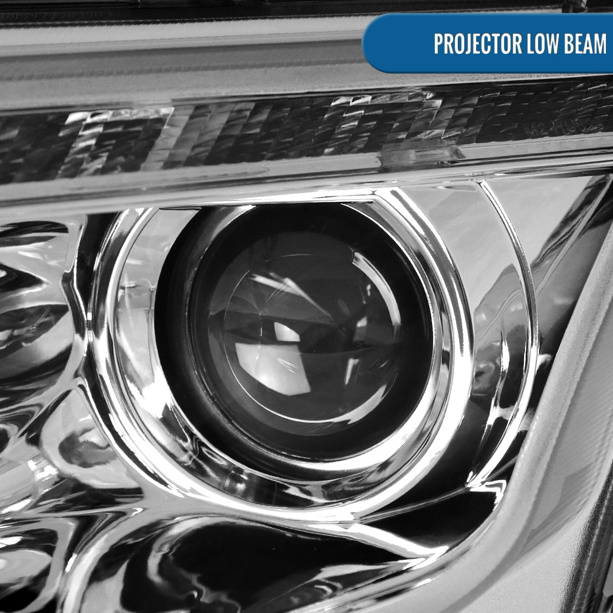 Ronnin - Faros delanteros con proyector LED de circulación diurna, repuesto mejorado para Ford Fusion 2010-2012, par | Cromado