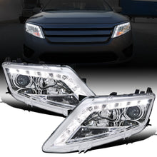 2010-2012 Ford Fusion Upgraded Replacement  LED Running Light Projector Headlights Assembly Pair | Chrome