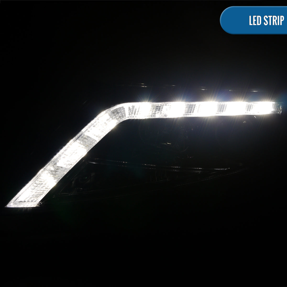 Ronnin - Faros delanteros con proyector LED de repuesto mejorados para Ford Fusion 2010-2012, par | Ahumado