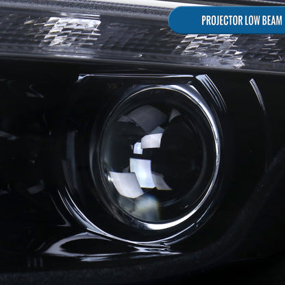 Ronnin - Faros delanteros con proyector LED de repuesto mejorados para Ford Fusion 2010-2012, par | Ahumado