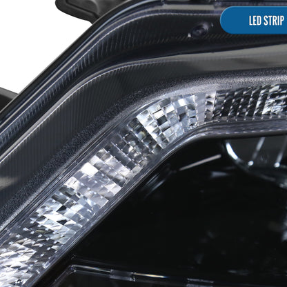 Ronnin - Faros delanteros con proyector LED de repuesto mejorados para Ford Fusion 2010-2012, par | Ahumado