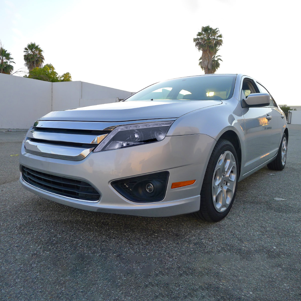 Ronnin - Faros delanteros con proyector LED de repuesto mejorados para Ford Fusion 2010-2012, par | Ahumado
