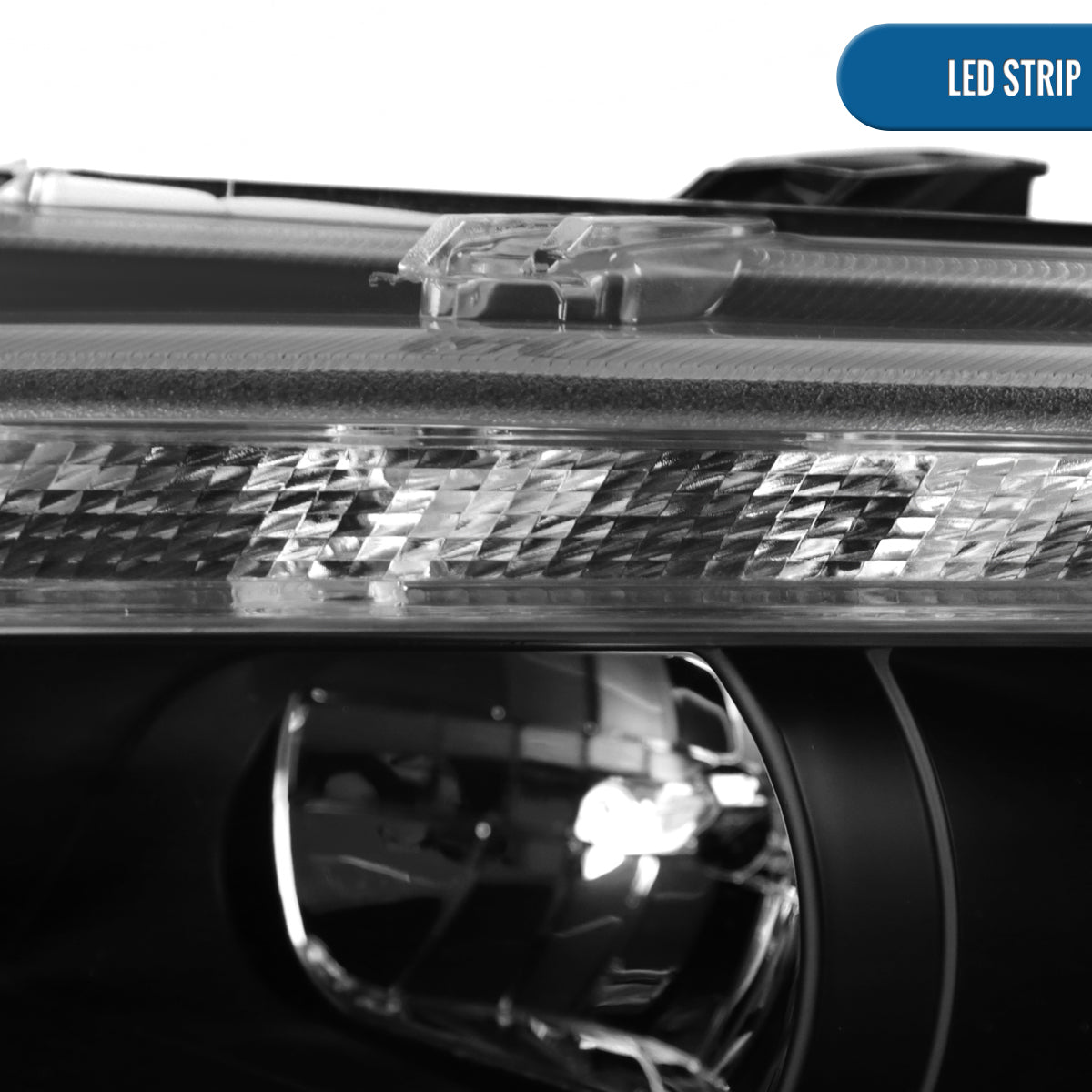 Ronnin - Conjunto de faros delanteros con proyector y luces LED de circulación diurna mejoradas, para Ford Fusion 2010-2012, par | Negros