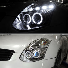 Ronnin - Compatible con Infiniti G35 Coupé 2 puertas 2003-2007 Faro proyector Xenón LED con doble halo | Cromado