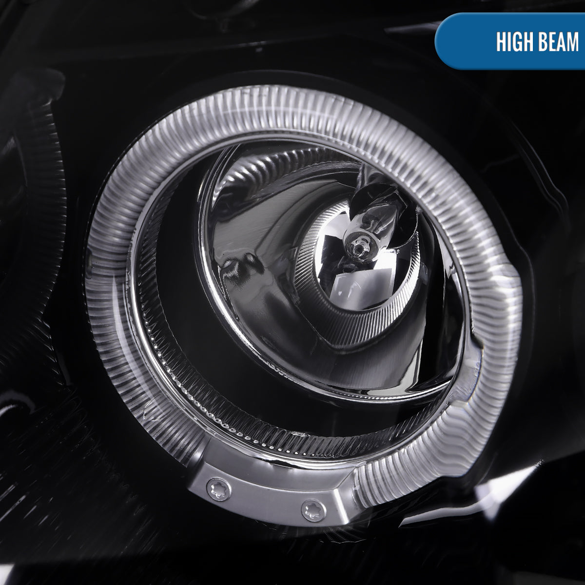Ronnin - Compatible con Infiniti G35 Coupé 2003-2007 2 puertas Faros delanteros con proyector Xenon LED Dual Halo | Negro Ahumado