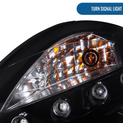 Ronnin - Compatible con Infiniti G35 Coupé 2003-2007 2 puertas Faros delanteros con proyector Xenon LED Dual Halo | Negro Ahumado