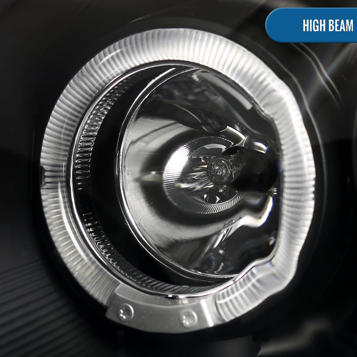Ronnin - Se adapta a Infiniti G35 cupé 2 puertas 2003-2007, faros delanteros con proyector de aros de doble halo LED de xenón, par de ensamblajes | Negro