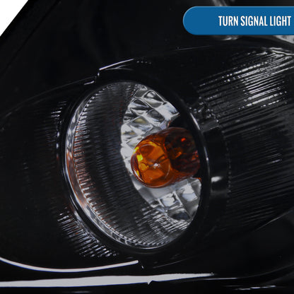 Ronnin - Fits 2005-2006 Infiniti G35 Sedan Projector Headlights LED Running Lights Assembly Pair | Black Smoke