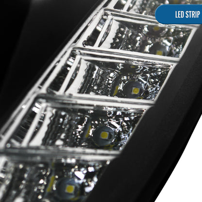 Ronnin - Fits 2005-2006 Infiniti G35 Sedan Projector Headlights LED Running Lights Assembly Pair | Black