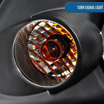 Ronnin - Fits 2005-2006 Infiniti G35 Sedan Projector Headlights LED Running Lights Assembly Pair | Black