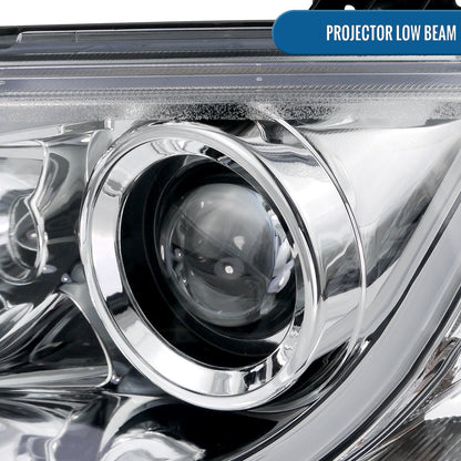 Ronnin - Fits 2008-2009 Pontiac G8 Upgraded Replacement LED Tube Running Lights Projector Headlights Assembly Pair | Chrome
