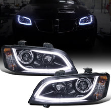 Ronnin - Fits 2008-2009 Pontiac G8 Upgraded Replacement LED Tube Running Lights Projector Headlights Assembly Pair | Black Smoke