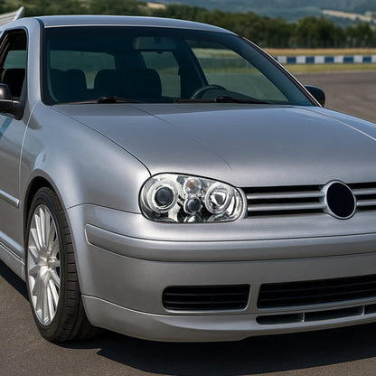 Ronnin - Fits 1999-2006 Volkswagen Golf MK4 GTI Cabrio R32 Upgrade Replacement LED Dual Rims Projector Headlights Assembly Pair | Chrome