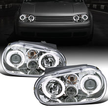 Ronnin - Fits 1999-2006 Volkswagen Golf MK4 GTI Cabrio R32 Upgrade Replacement LED Dual Rims Projector Headlights Assembly Pair | Chrome