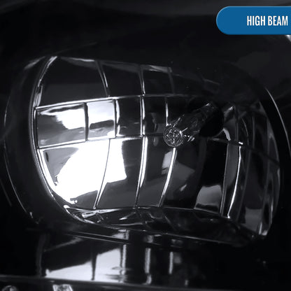 Ronnin - Compatible con Volkswagen Golf MK4 GTI Cabrio R32 1999-2006 Luces diurnas LED Par de faros delanteros con proyector | Negro Ahumado
