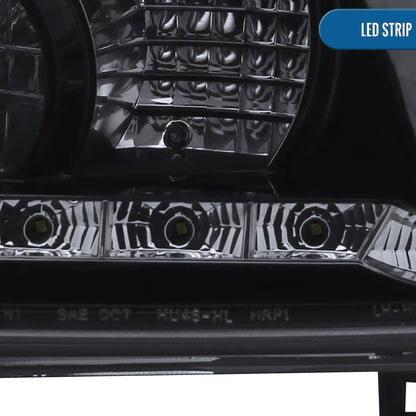 Ronnin - Compatible con Volkswagen Golf MK4 GTI Cabrio R32 1999-2006 Luces diurnas LED Par de faros delanteros con proyector | Negro Ahumado