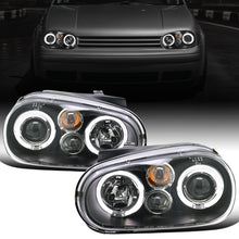 Ronnin - Fits 1999-2006 Volkswagen Golf MK4 GTI Cabrio R32 Upgrade Replacement LED Dual Rims Projector Headlights Assembly Pair | Black