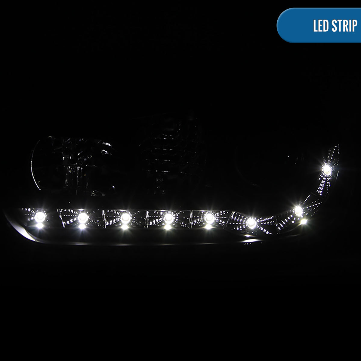 Ronnin - Compatible con Volkswagen Golf MK4 GTI Cabrio R32 1999-2006 Luces Diurnas LED Proyector Faros Delanteros Ensamblaje Par | Negro
