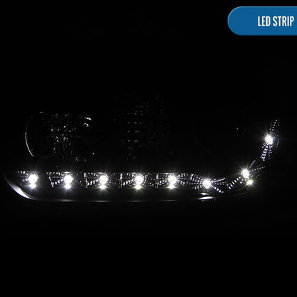 Ronnin - Compatible con Volkswagen Golf MK4 GTI Cabrio R32 1999-2006 Luces Diurnas LED Proyector Faros Delanteros Ensamblaje Par | Negro