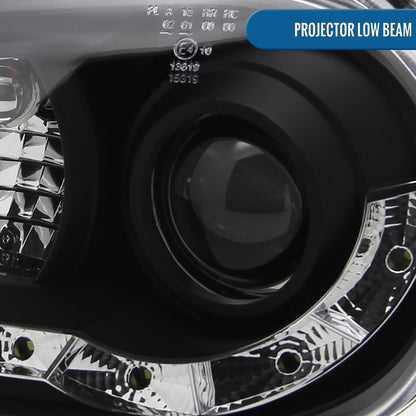 Ronnin - Compatible con Volkswagen Golf MK4 GTI Cabrio R32 1999-2006 Luces Diurnas LED Proyector Faros Delanteros Ensamblaje Par | Negro