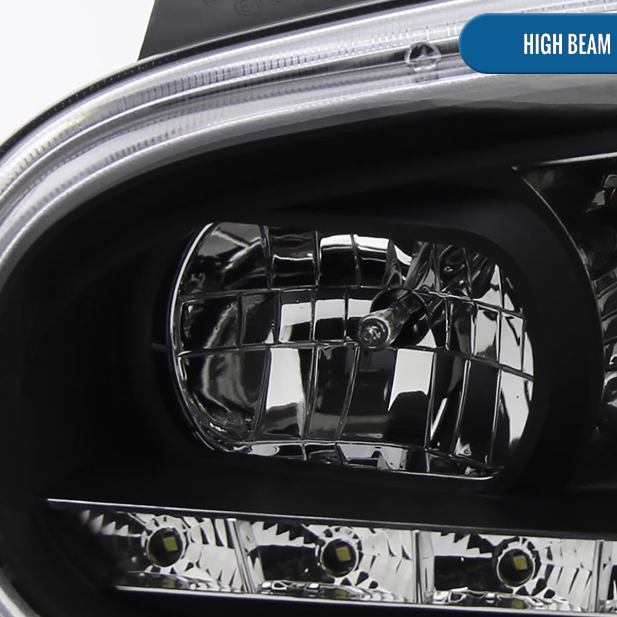 Ronnin - Compatible con Volkswagen Golf MK4 GTI Cabrio R32 1999-2006 Luces Diurnas LED Proyector Faros Delanteros Ensamblaje Par | Negro