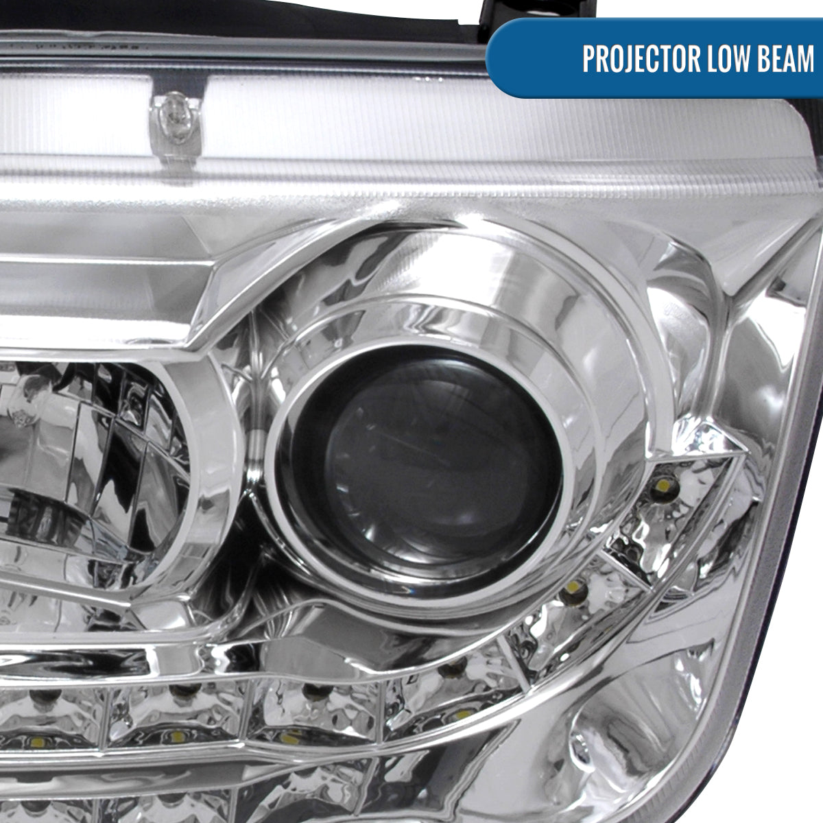Ronnin - Se adapta a Volkswagen Jetta MK4 de 1999-2005 Faros delanteros con proyector de tubo LED y faros antiniebla, juego mejorado | Cromado